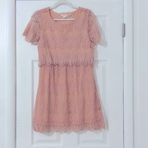 Dusty Rose Lace Bridesmaid Dress